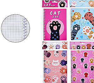 Notepad - Paws, 40 sheets, grid, assorted