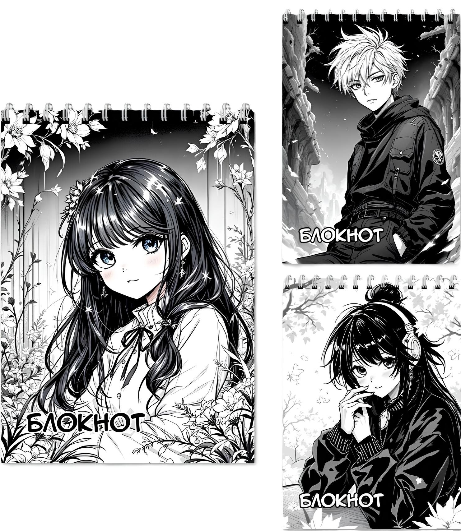 Notebook - Anime, A6, 40 sheets, grid, assorted