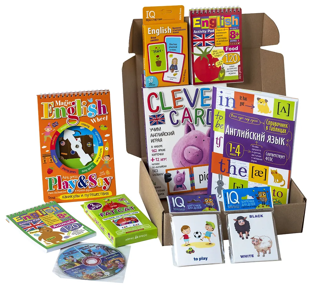 Paket. Basis комплект IQ-Spiele zum Englisch lernen. Niveau 4