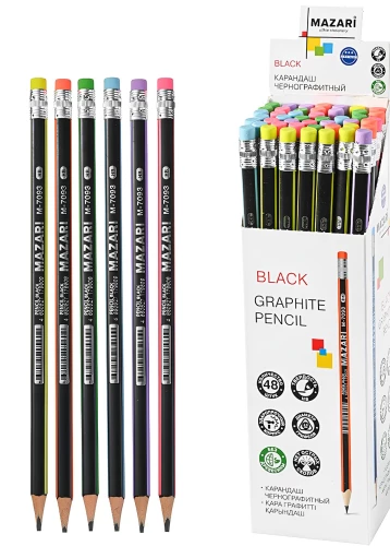 Bleistift aus Graphit - Schwarz, in verschiedenen Ausführungen