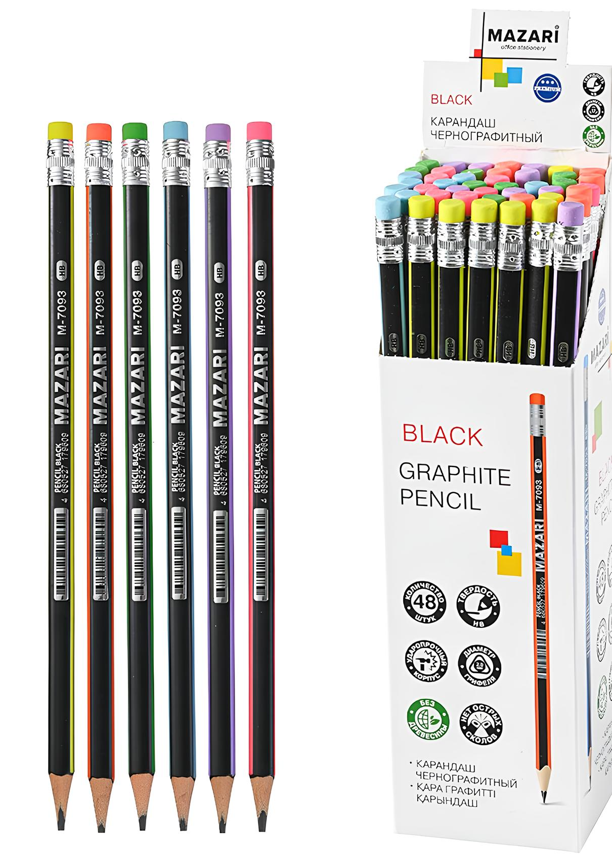 Zīmulis melnā grafīta - Black, dažādībā