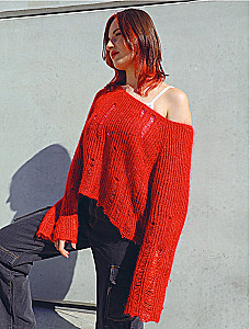 Knit like a designer. Luxury distressing on needles. How to knit and ruin a designer sweater to be trendy and look expensive