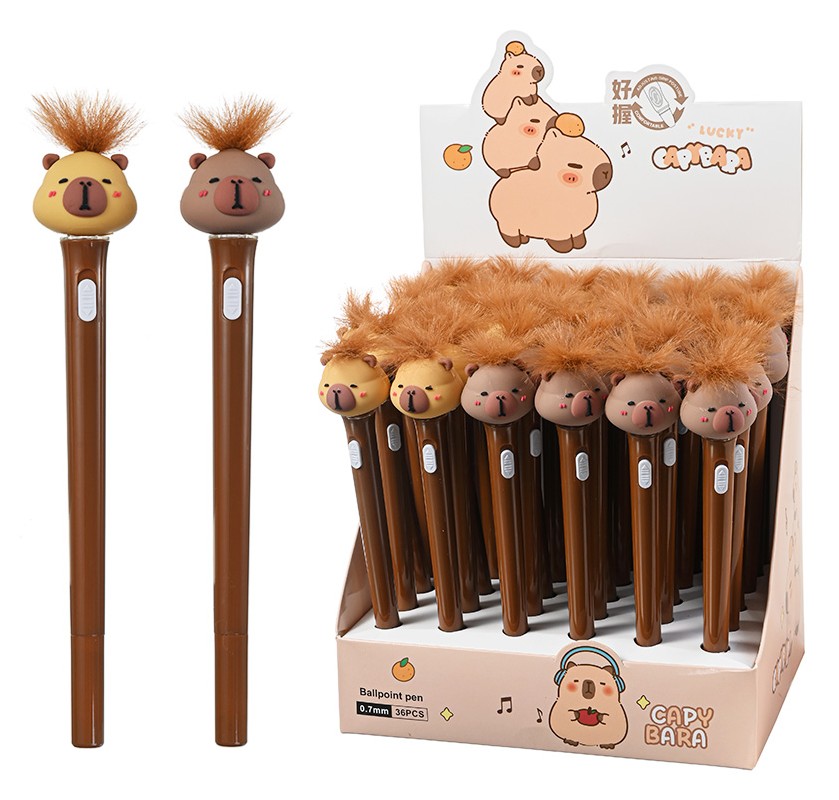 Ручка шариковая - Capybara, синяя, с подсветкой