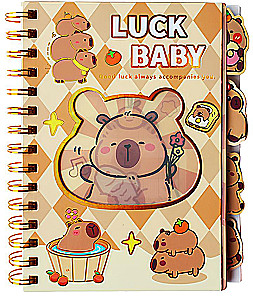 Notepad - Capybara, 100 sheets, grid, assorted