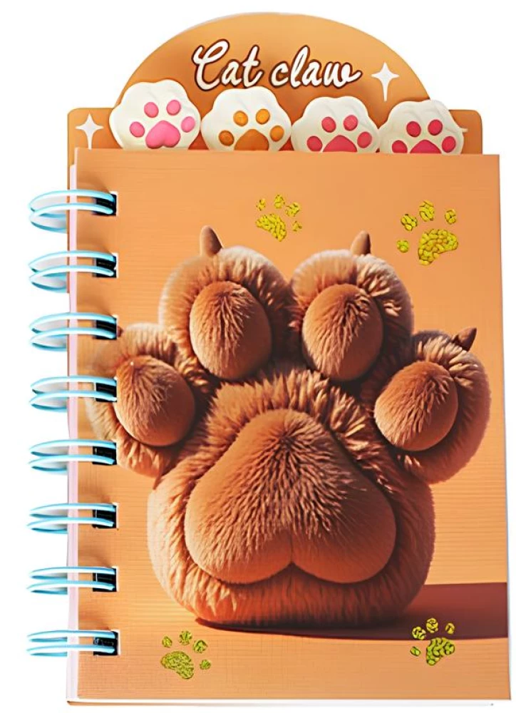 Notebook - Paw, 80 sheets, lined, assorted