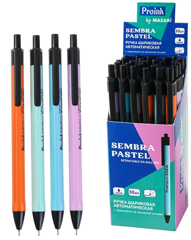 Ballpoint pen - Sembra pastel, blue, assorted