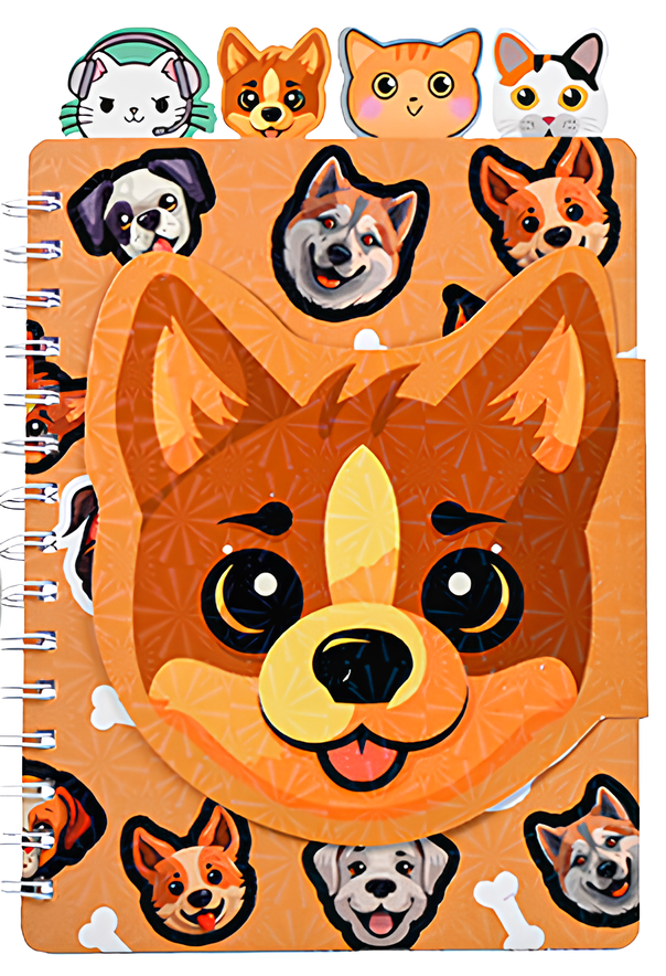 Notebook - Pets, 64 sheets, ruled, assorted