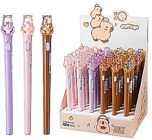 Ballpoint pen - Capybara, blue, with backlight, assorted