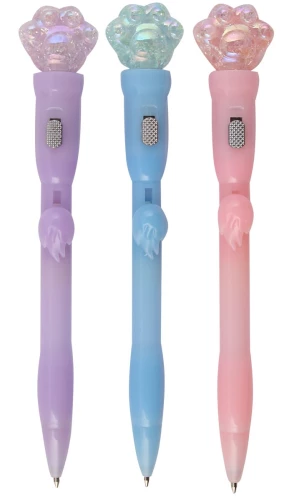 Ballpoint Pen - Paw, blue, with backlight, assorted