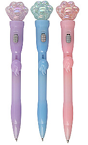 Ballpoint Pen - Paw, blue, with backlight, assorted