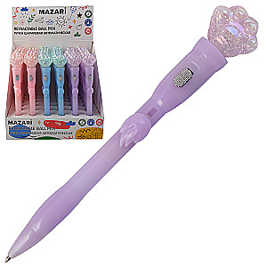 Ballpoint Pen - Paw, blue, with backlight, assorted