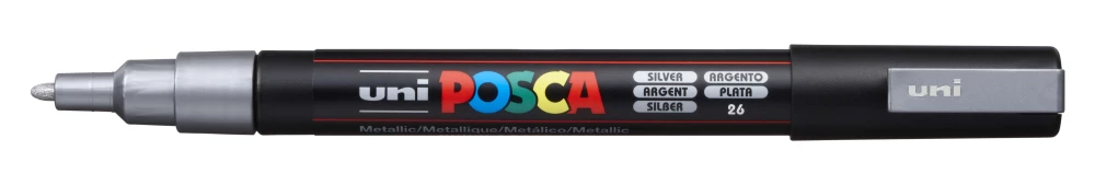 Uni Posca PC-3M 26 Acrylic Marker, Silver