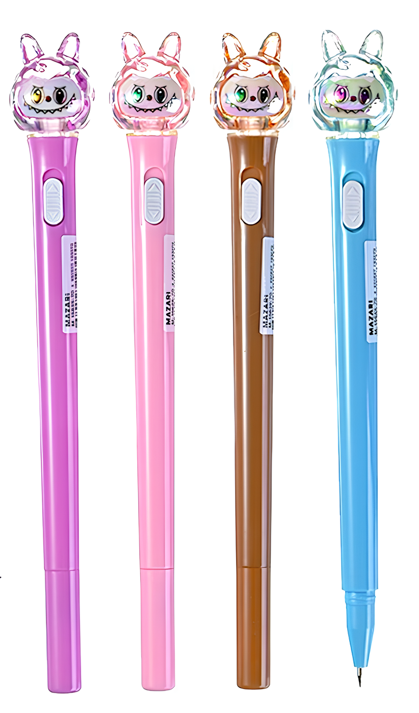 Ручка шариковая - Зубастик, синяя, с подсветкой, в ассортименте