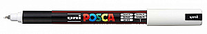 Marker Uni Posca PC-1MR, 0,7 mm, końcówka igłowa, kolor biały