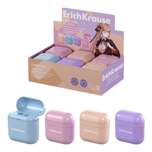 Temperówka plastikowa - Case Duo, Manga, z pojemnikiem, assorti
