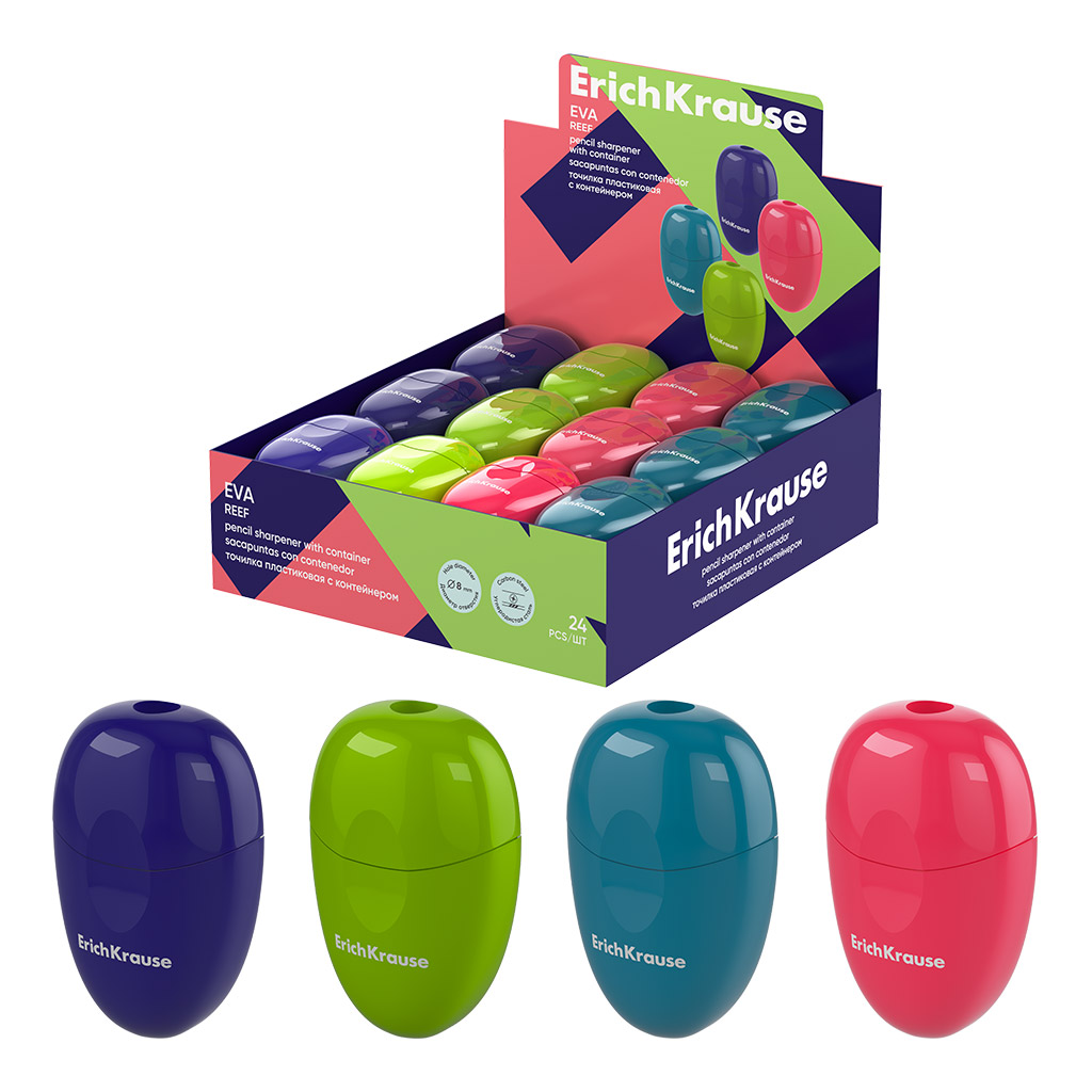 Plastic Sharpener - Eva, Reef, with Container, Assorted