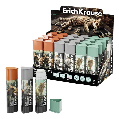 Glue stick - Prism Big City Cats, 13g, assorted