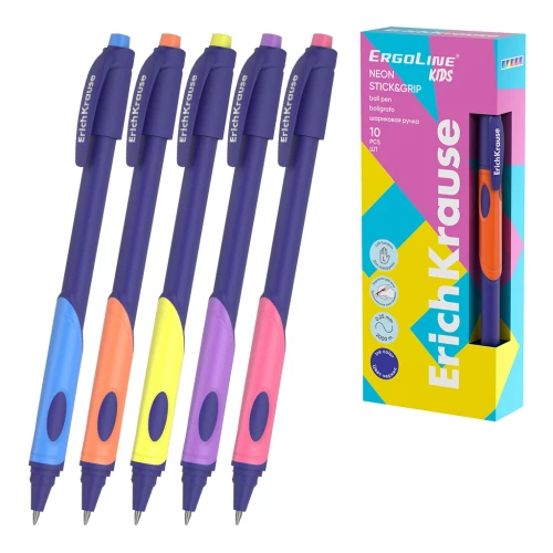 Długopis - ErgoLine® Kids dla leworęcznych Stick&Grip Neon, w asortymencie