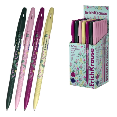 Długopis - R-301 Stick Floral Soul 0.7, kolor atramentu niebieski, w asortymencie