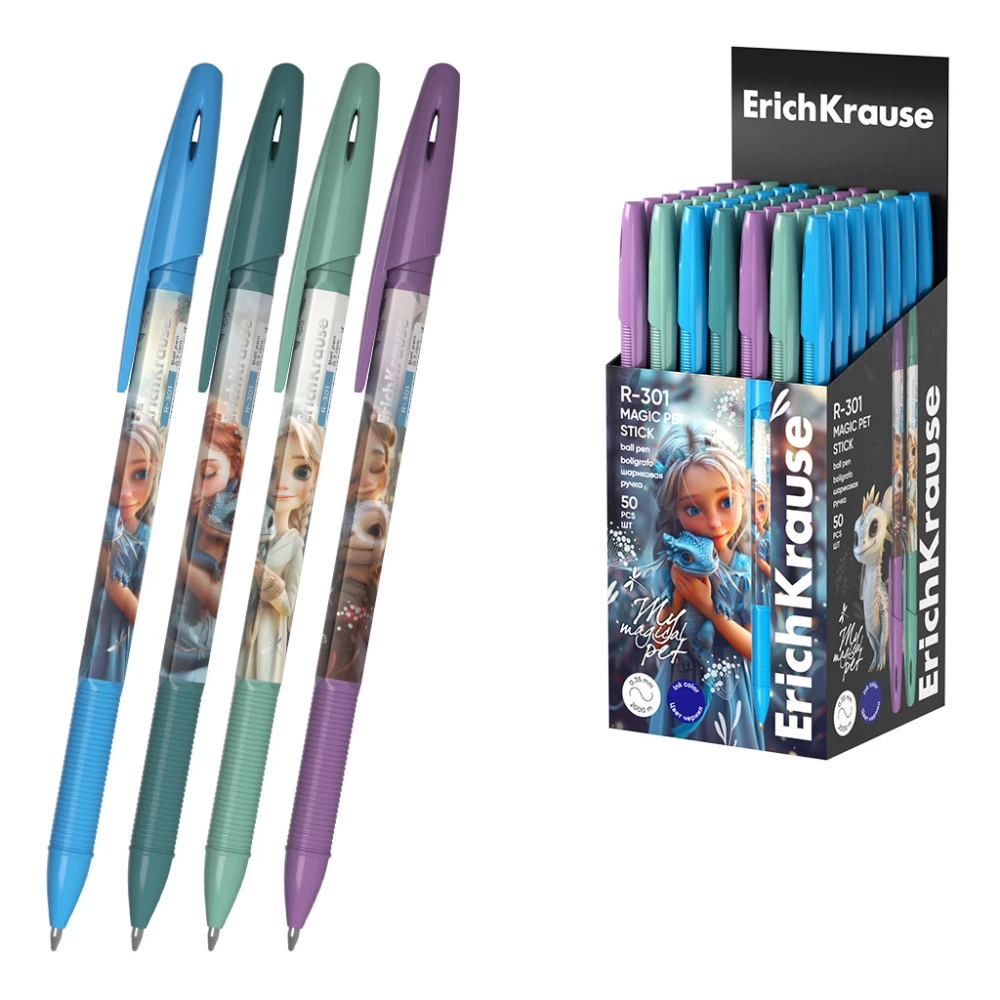 Długopis kulkowy - R-301 Stick Magic Pet 0.7, kolor atramentu niebieski, w asortymencie