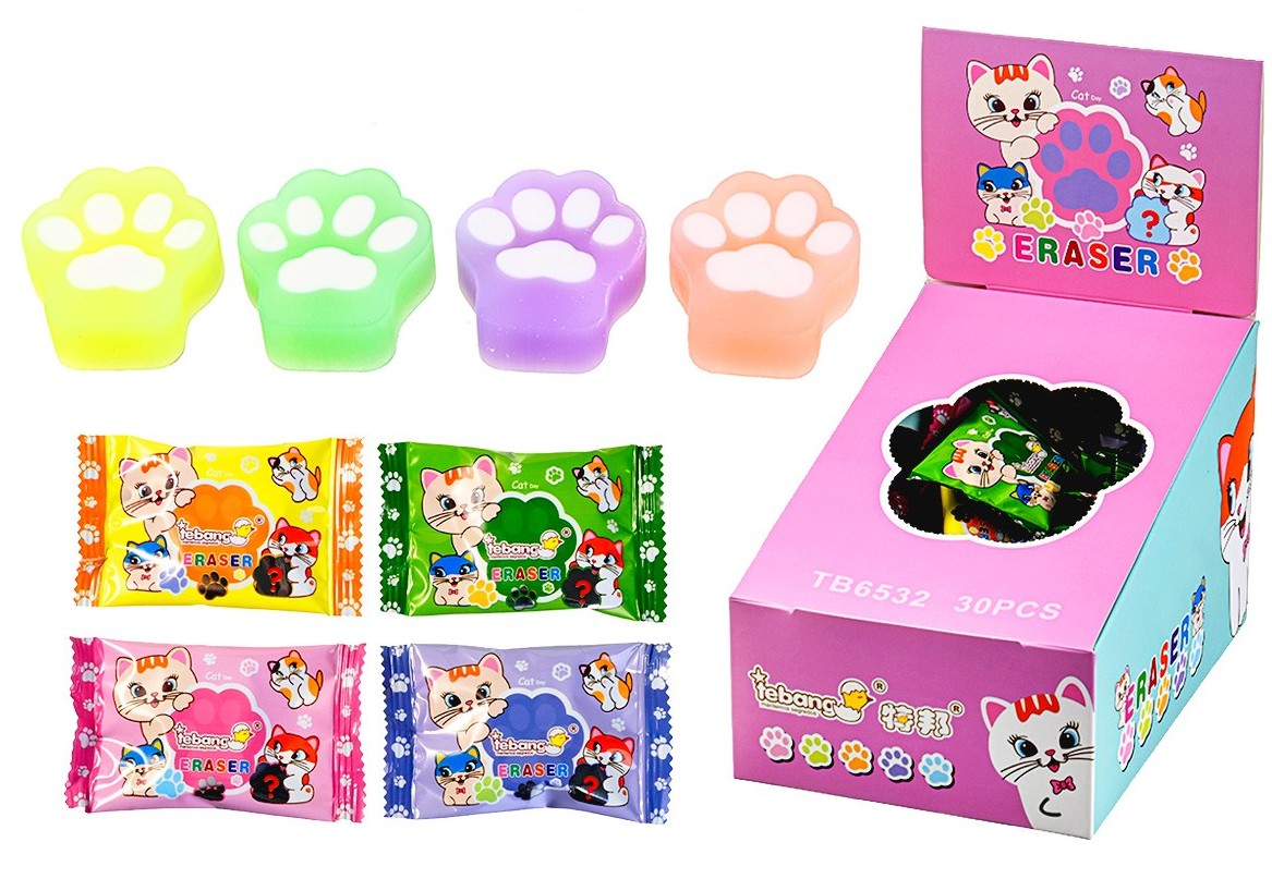 Radiergummi - Pfoten, in assortierter Auswahl