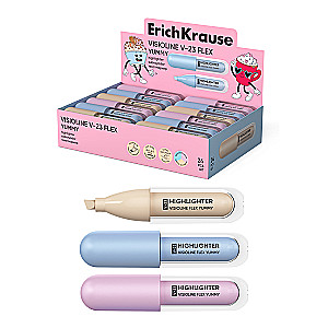 Текстмаркер ErichKrause Visioline V-23 Flex Yummy, с гибким наконечником, в ассортименте
