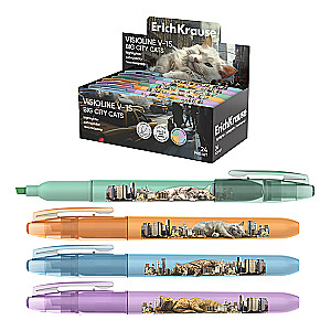 Текстмаркер - Visioline V-15 Big City Cats, ассорти