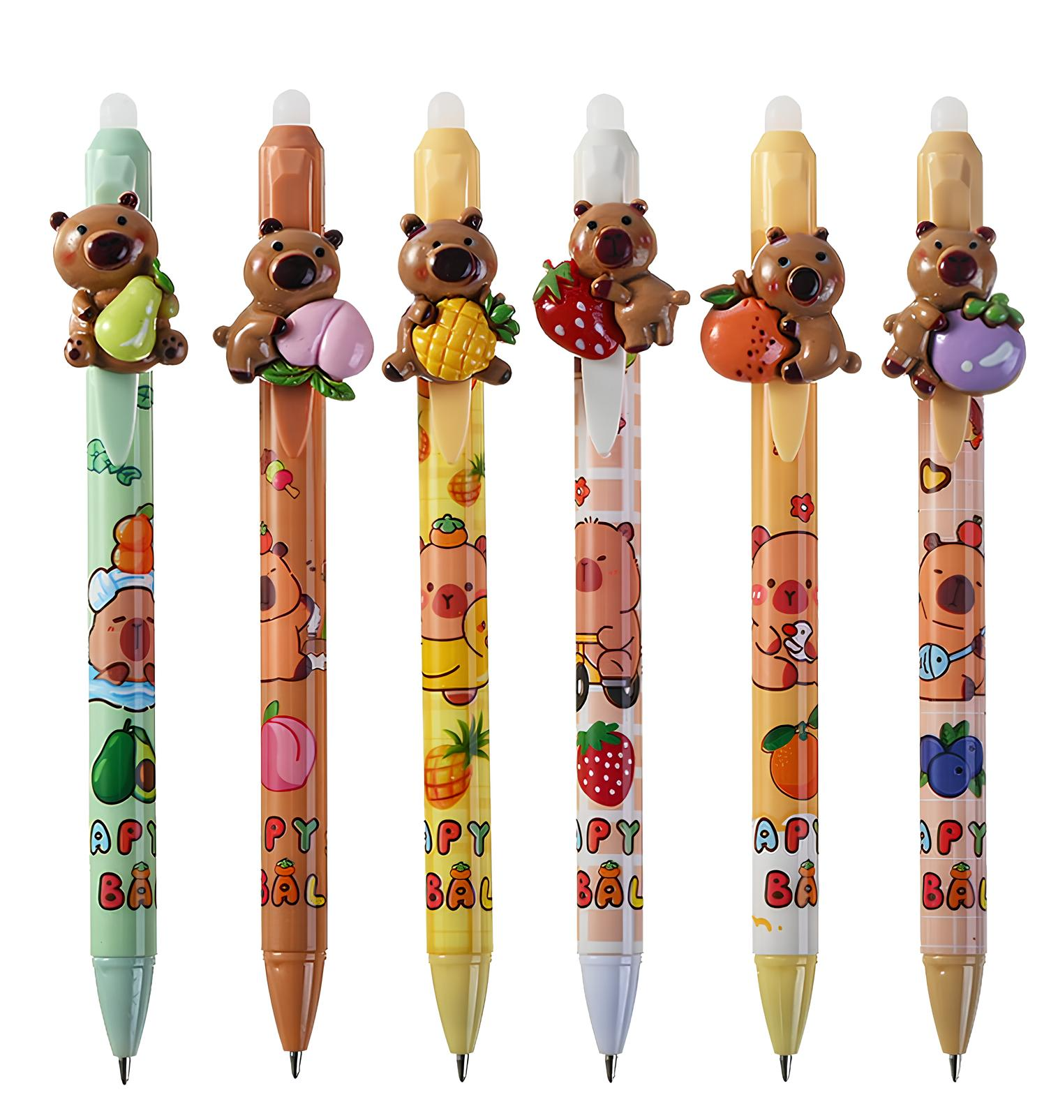 Ручка гелевая - Capybara, синяя, в ассортименте