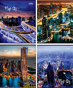 Notebook - Magic city, A5, 60 sheets, square, assorted