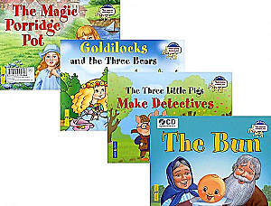 Kolobok, Goldilocks, The Magical Porridge, The Three Little Pigs (set of 4 books)