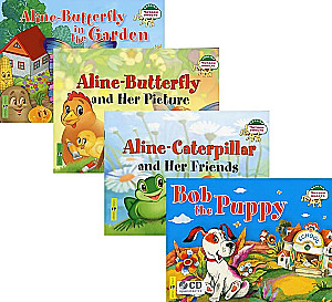 Puppy Bob, Caterpillar Alina and her friends, Butterfly Alina and her picture, Butterfly Alina in the garden (set of 4 books)