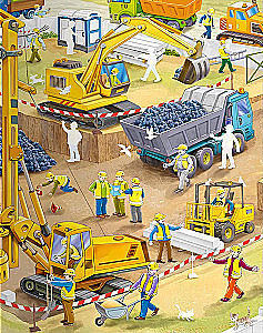 Wimmelbook. At the construction site. Sticker book