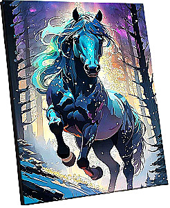 Numbered painting with crystal crystals - Starry Horse. 24 colors