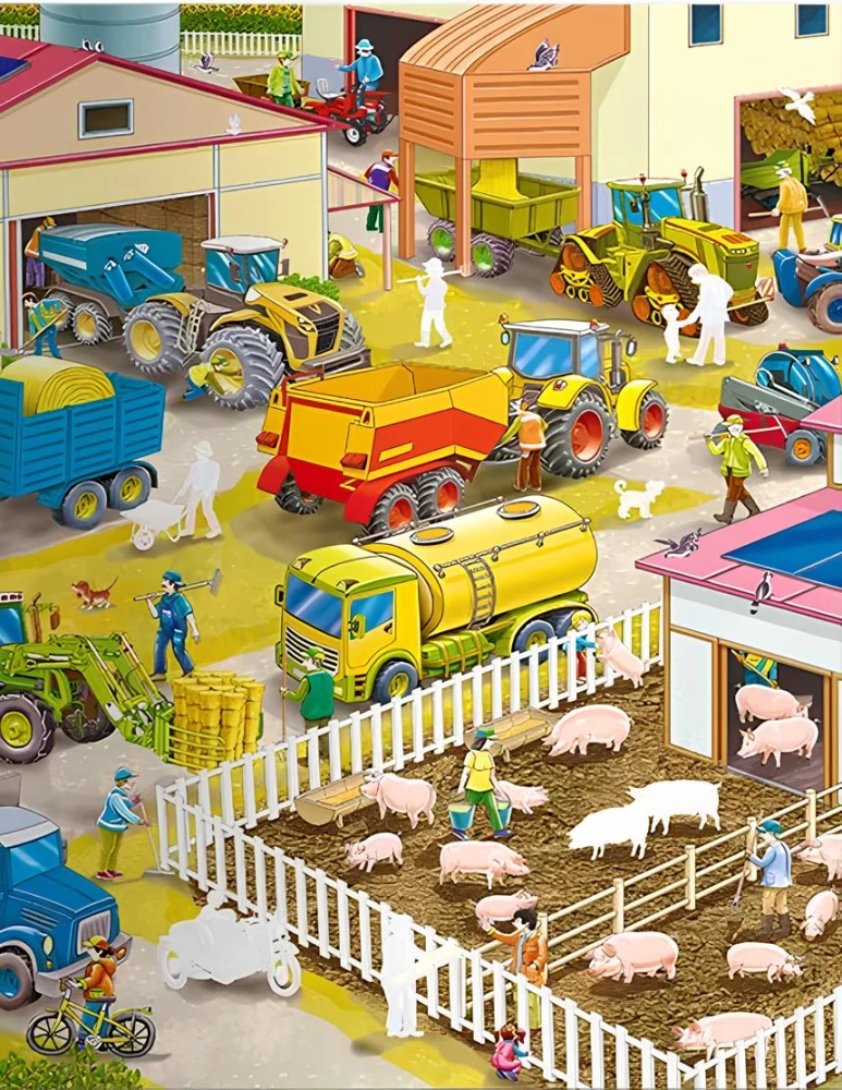 Wimmelbuch. On the Farm. Sticker Book.