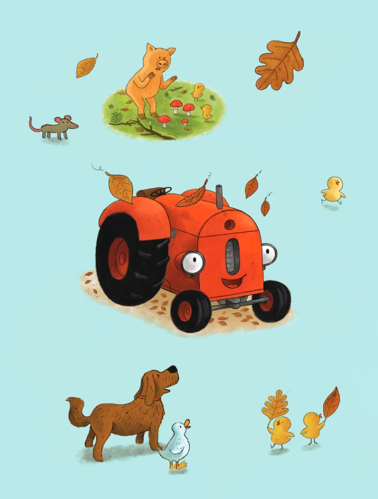 Der kleine rote Traktor und das Abenteuer im Wald