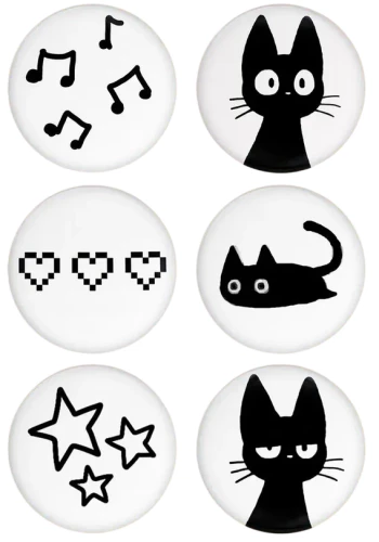 Set von Patches mit Katzen für Rucksack, Kleidung, Federmäppchen oder Tasche