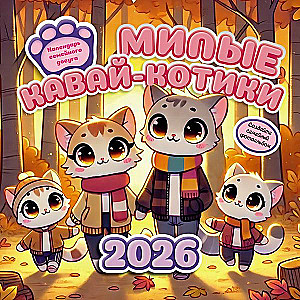 Słodkie kawaii-kotki. Kalendarz rodzinnych zajęć 2026