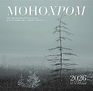 Monochrom. Przenikająca piękno Rosji w fotografiach Iwana Dementiewskiego. Kalendarz ścienny na 16 miesięcy na rok 2026