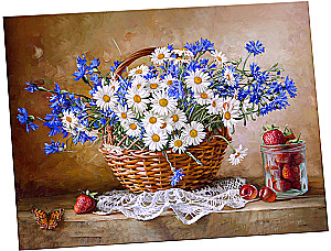 Obraz według numerów - Bzy. Rumianek w nastroju, 40x50