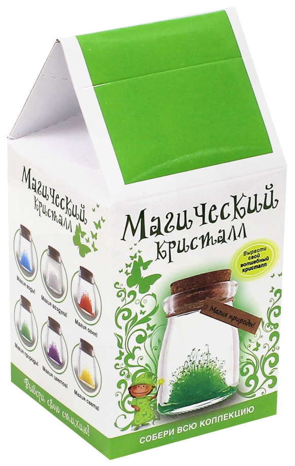 Set zum Züchten von Kristallen. Magischer Kristall. Magie der Natur. Grün