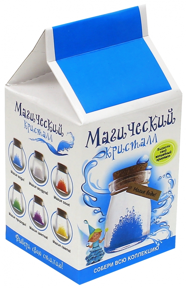 Kristallwachstumsset. Magischer Kristall. Magie des Wassers. Blau