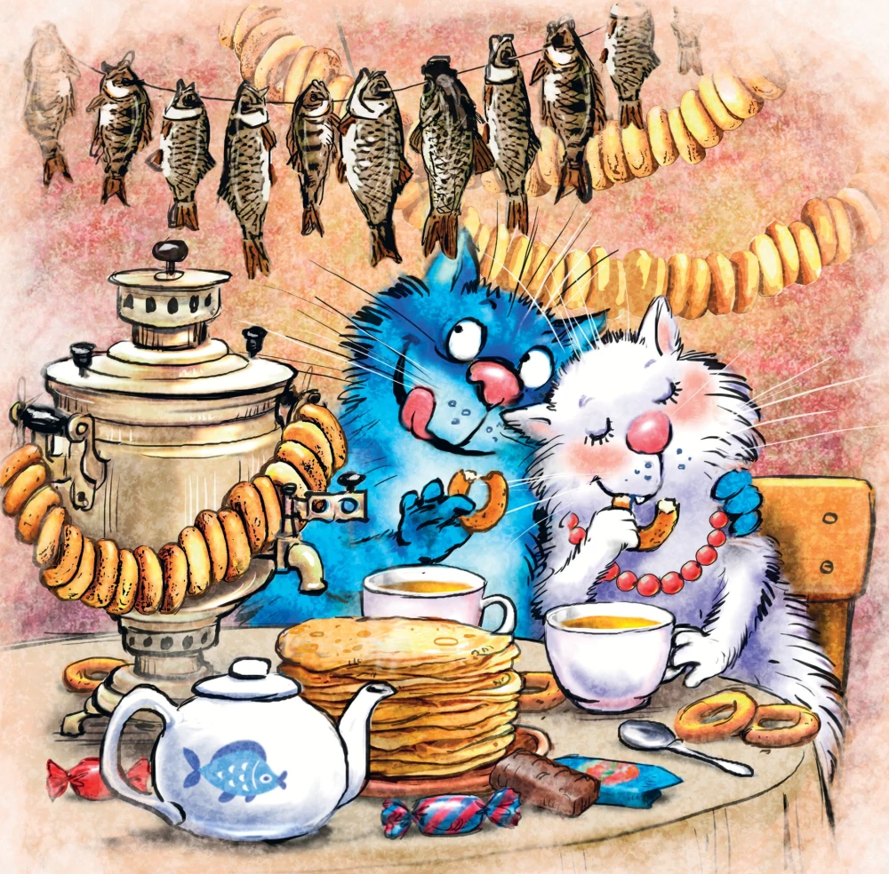 Wall Calendar for 2026 - Blue Cats. Where there's fish, there's a cat