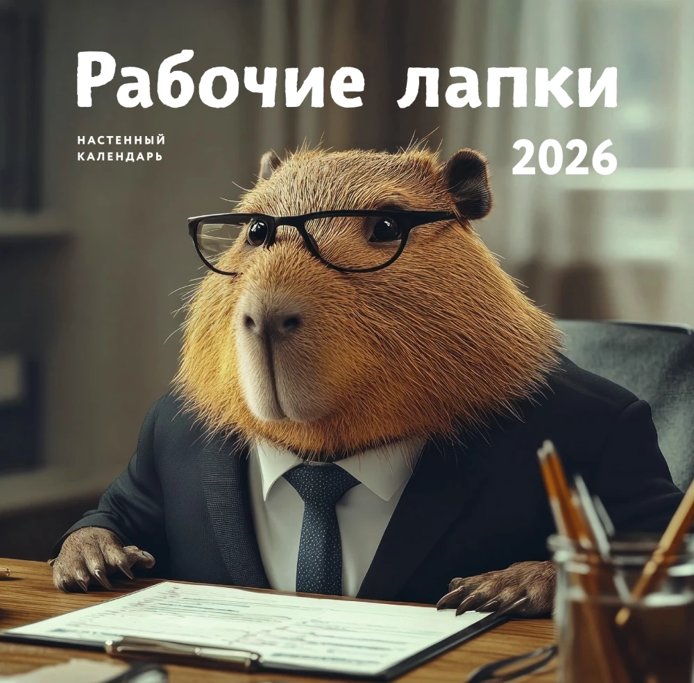 Töölised käpad. Seinal kalender 2026. aastaks
