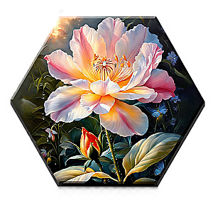 Gemälde nach Zahlen - Hexagon. Zarter Blüten