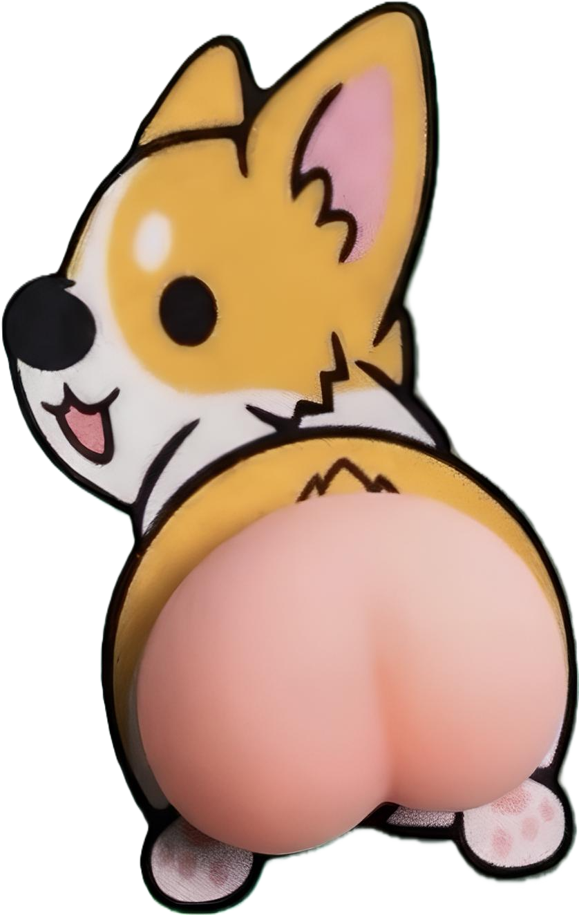 Antistresinė lipdukas - Uodega. Šuniukas