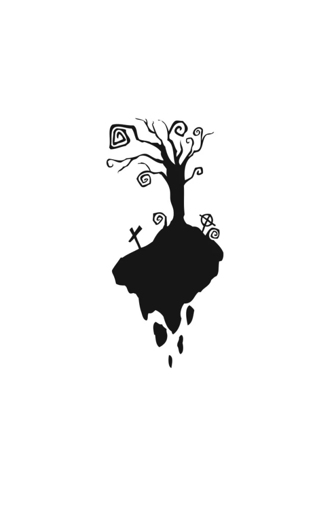 Rote Hand, schwarze Bettlaken, grüne Finger