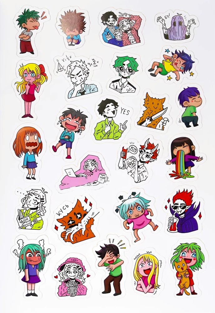 100 coole Sticker. Anime