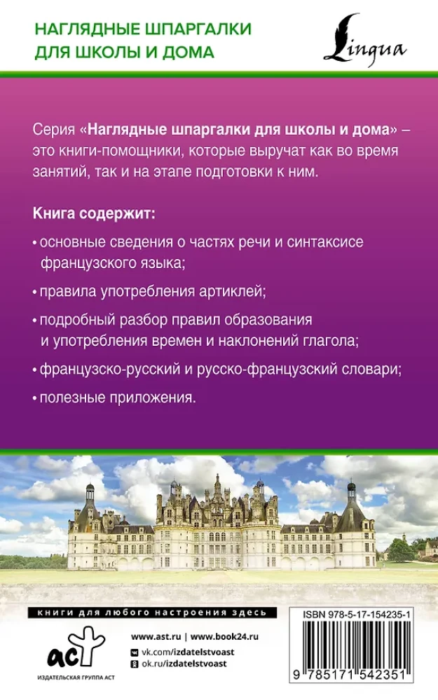 Prancūzų kalba mokiniams. Visi taisyklės lentelėse ir schemose