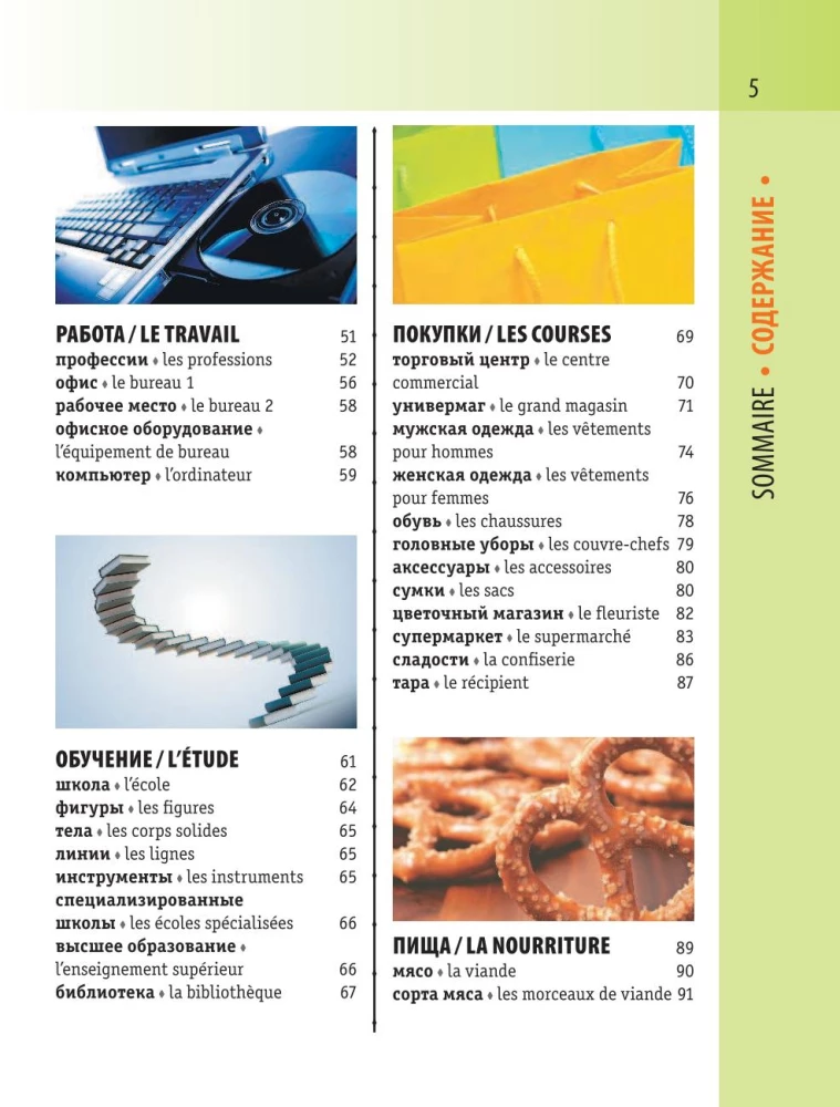 French-Russian Visual Dictionary with Transcription