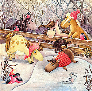 Funny Horses. Calendar for Children for 2026